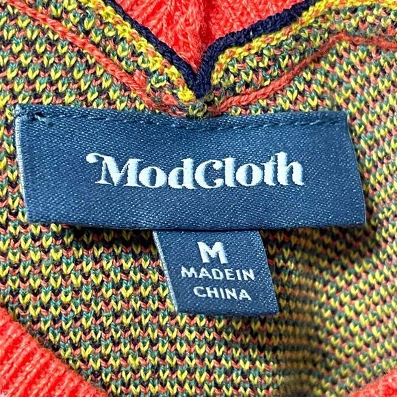 MODCLOTH Nostalgic Bliss Rainbow Knit Tank Dress M - Picture 5 of 10